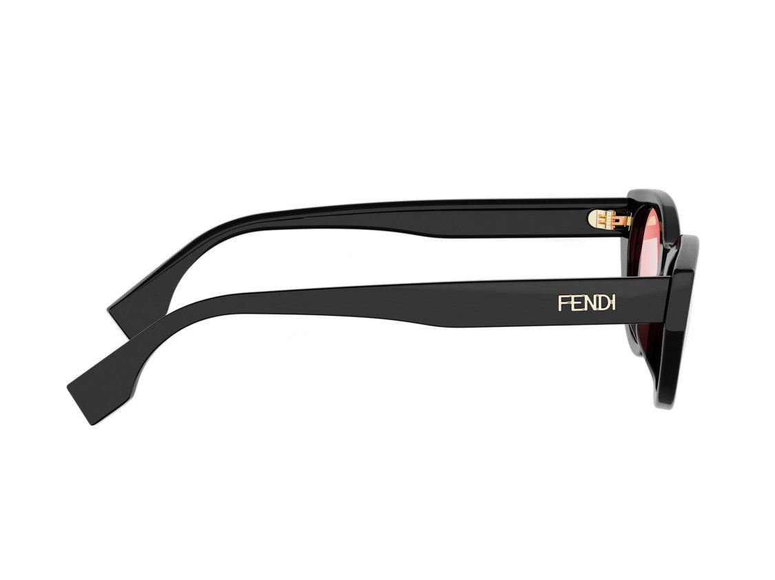 Fendi Glossy Black Fe40209i Bold Cat-Eye Acetate Sunglasses