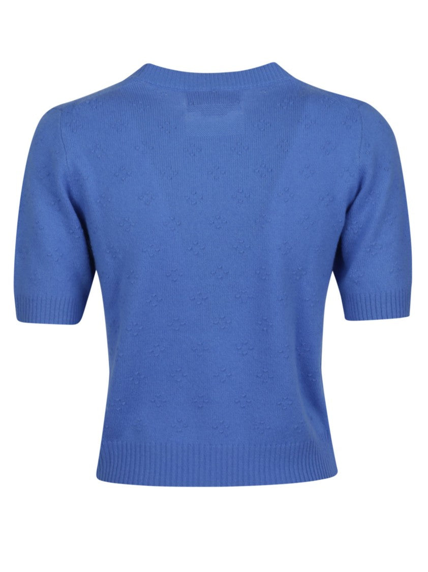 Guest In Residence Blue Compass Textured Short Sweater