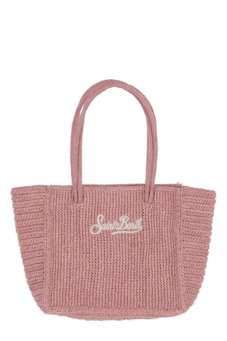 Mc2 Saint Barth Medium Woven Tote Bag In Dusty Rose
