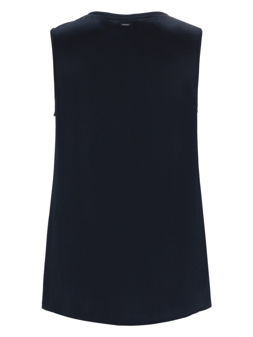 Max Mara Satin-Finished Sleeveless Top