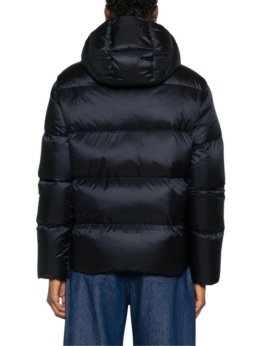 Polo Ralph Lauren Cropped High-Collar Navy Puffer Jacket With Detachable Hood