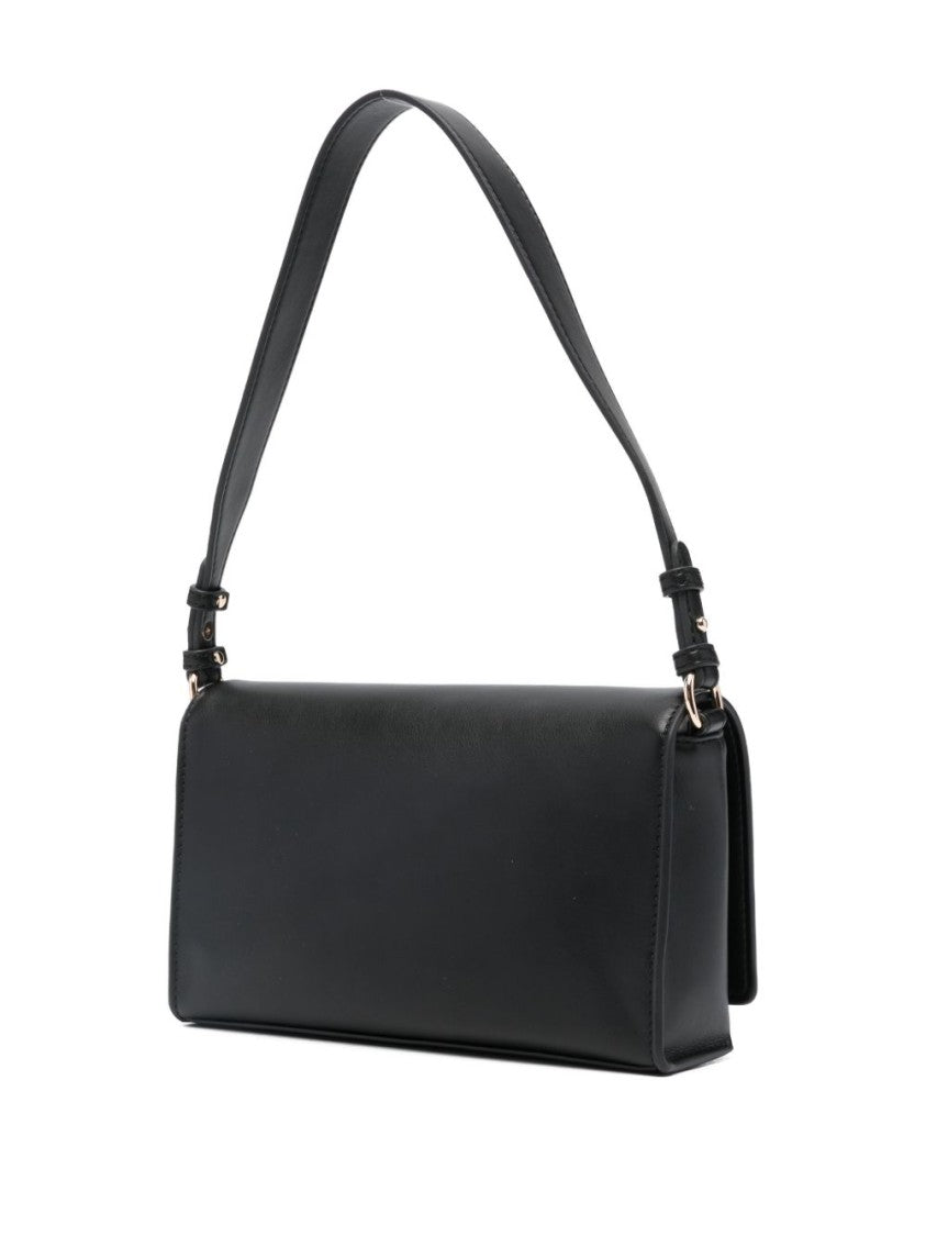 Liu Jo Rectangular Black Shoulder Bag With Flap Closure