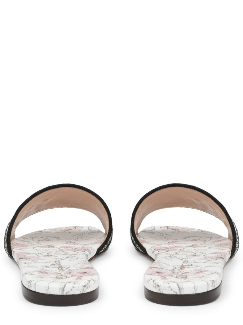 Dior Dway Flat Slide Fabric Sandals