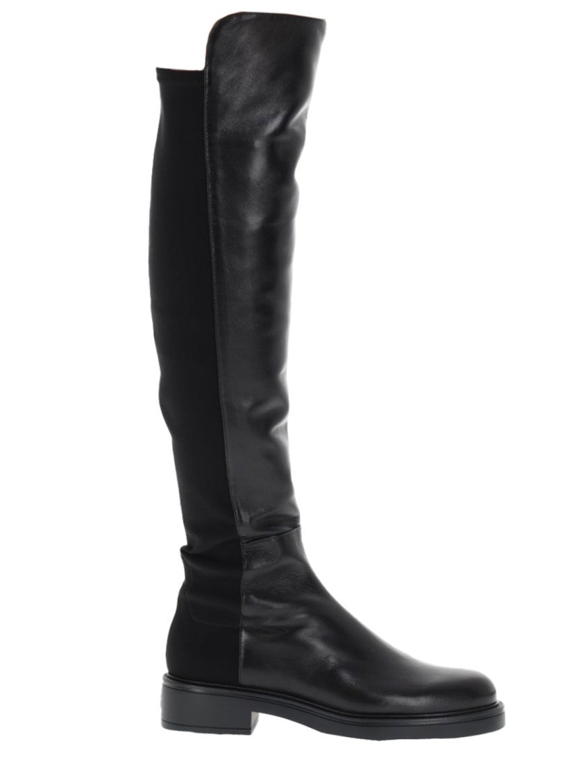 Stuart Weitzman Black Leather Celia Slouched Boots