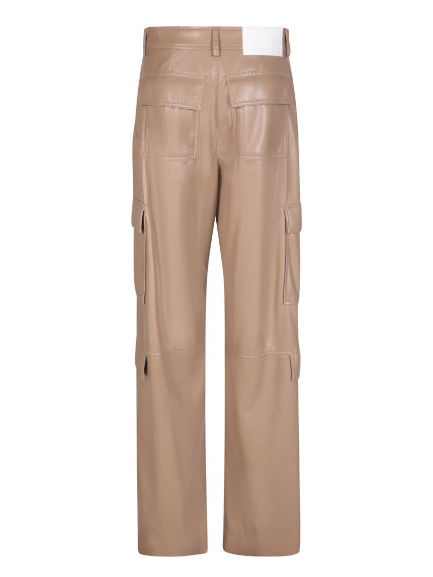 Msgm Beige Cargo Trousers
