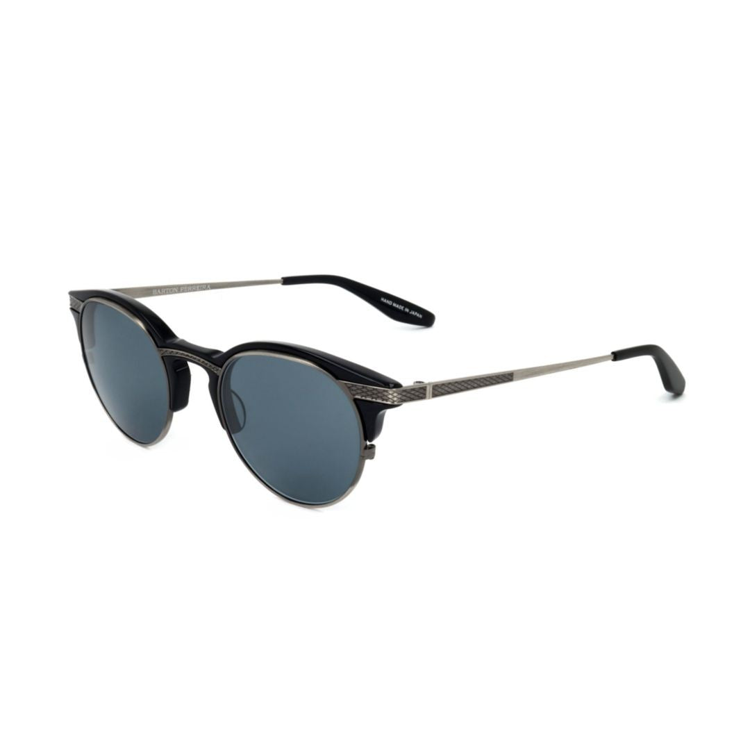 Barton Perreira Bp0092 480Gl Round Metal Sunglasses With Textured Arms