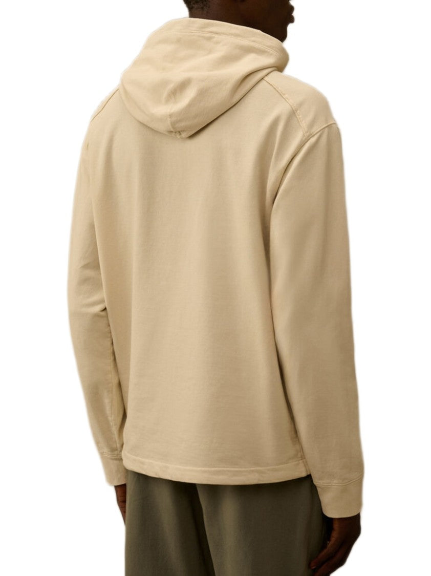 C.P. Company Half-Zip Lightweight Cotton Fleece Sweater With Iconic Lens Detail