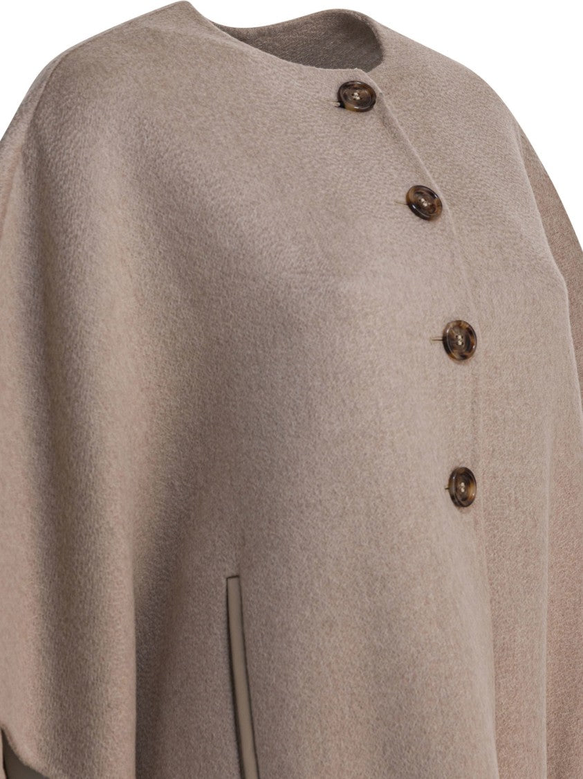 Max Mara Cashmere Midi Cape With Ample Volume