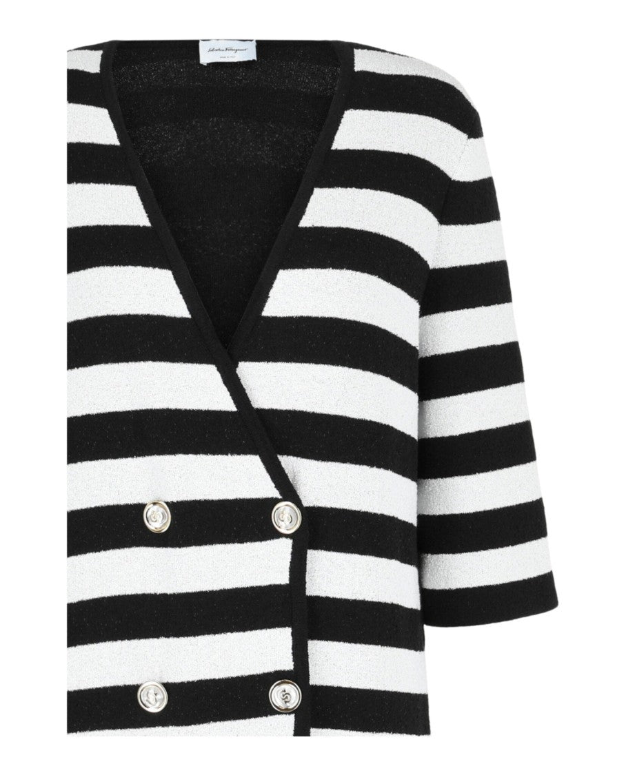 Ferragamo Double-Breasted Striped-Print Dress