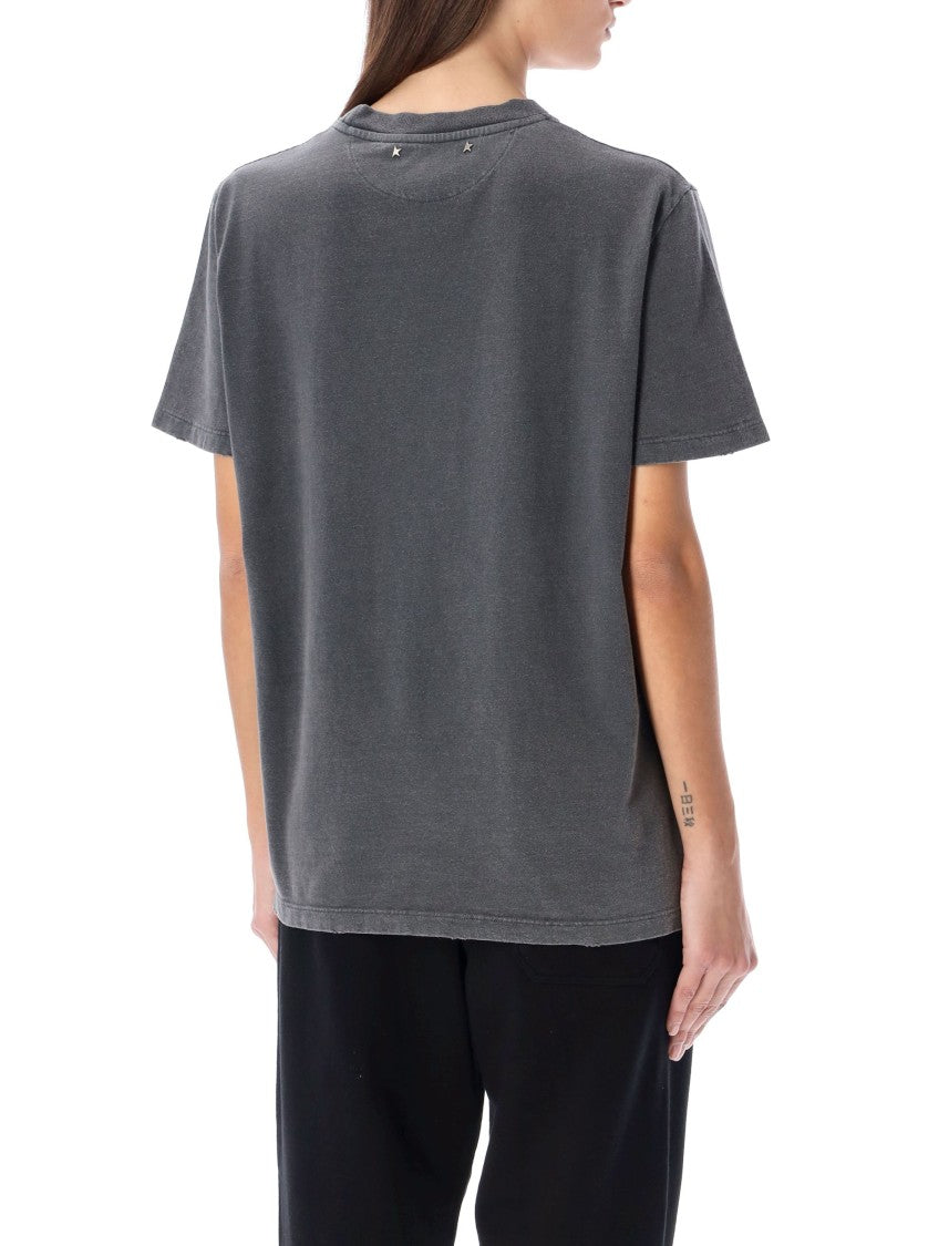 Golden Goose Dark Grey Strass Collar T-Shirt