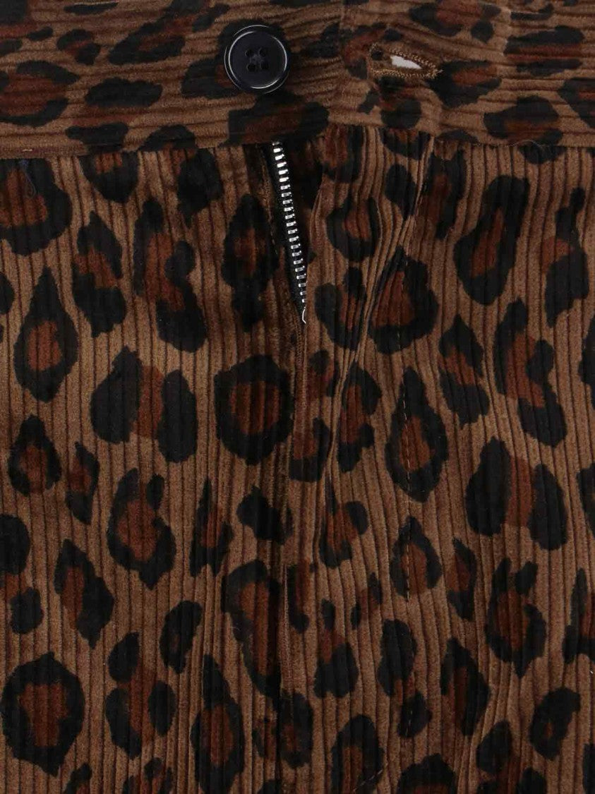 Sibel Saral Cropped Trousers With Bold Leopard Print