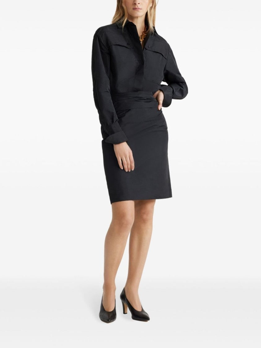 Patou Gathered Detail Mini Dress
