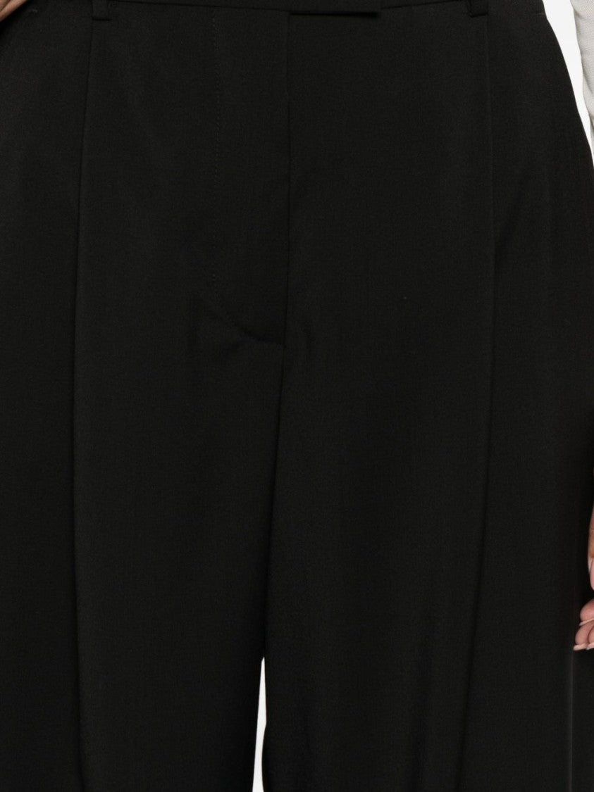 Sportmax Wide-Leg Trousers With Pleat Detailing And High Waist