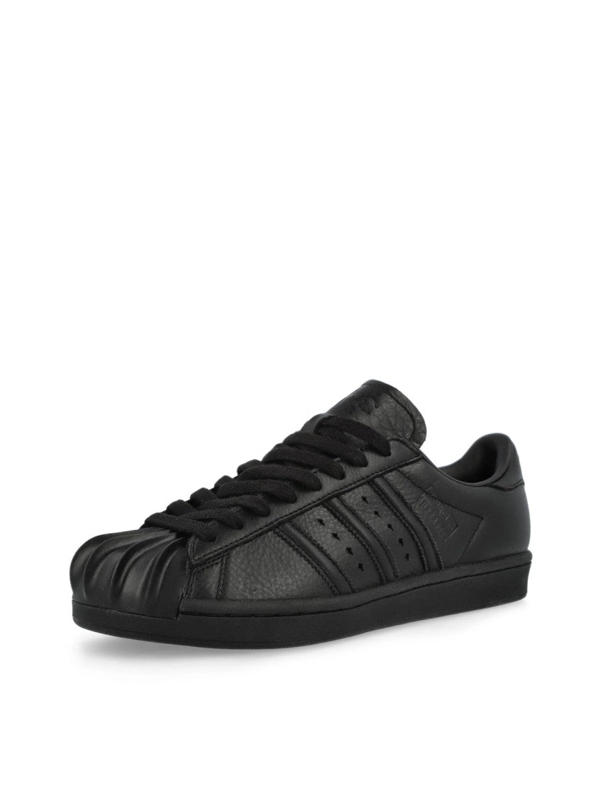 Adidas Core Black Superstar Vintage Leather Sneakers