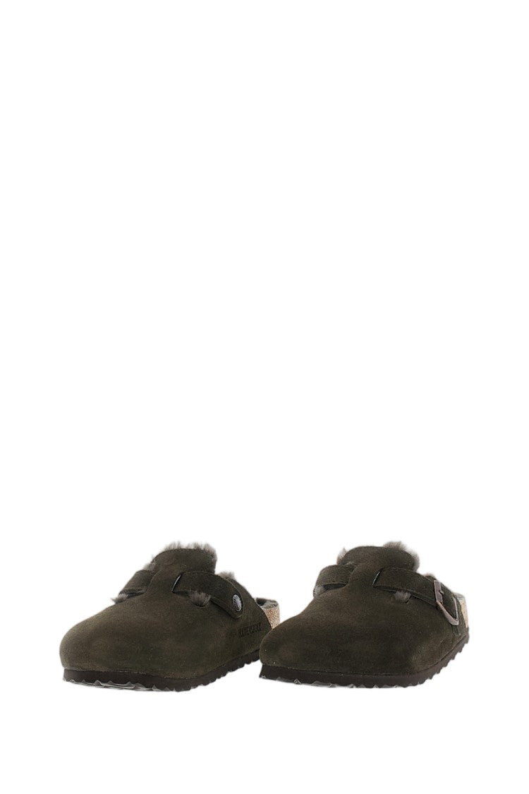 Birkenstock Boston Shearling Suede Leather Shoes
