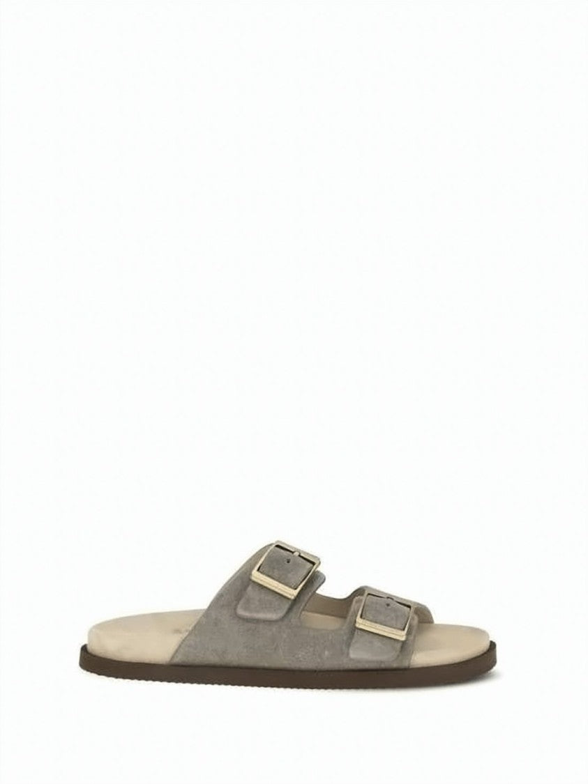 Brunello Cucinelli Soft Suede Mule Slippers