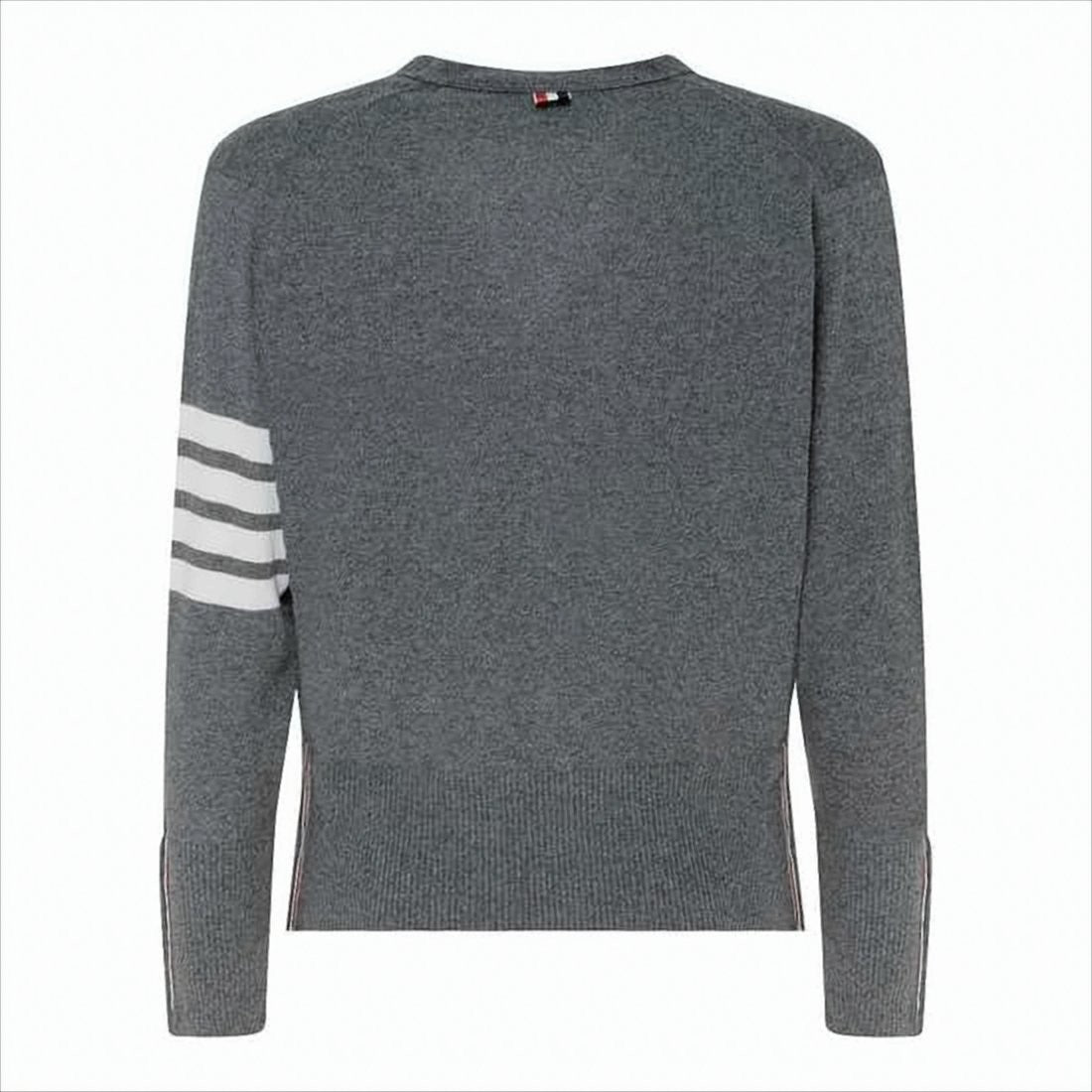 Thom Browne Cashmere Knit Cardigan With Distinctive Stripe Detail