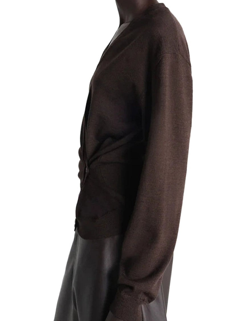 Lemaire Twisted V Neck Jumper With Wrap-Style Front