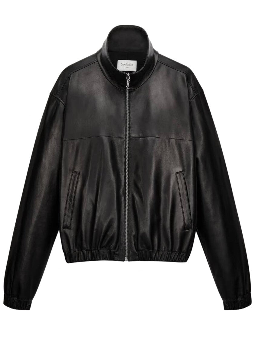 Saint Laurent Blouson Black Leather Zippered Jacket