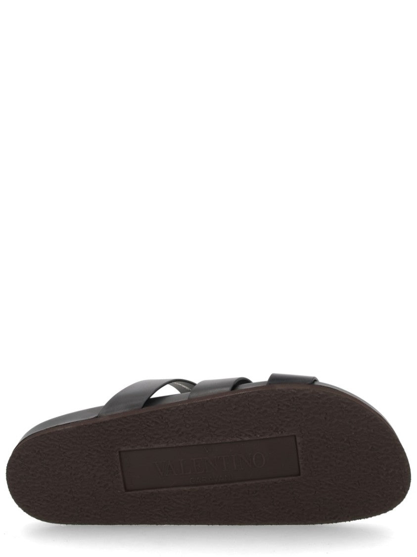 Valentino Garavani Studshield Strappy Leather Slide Sandals