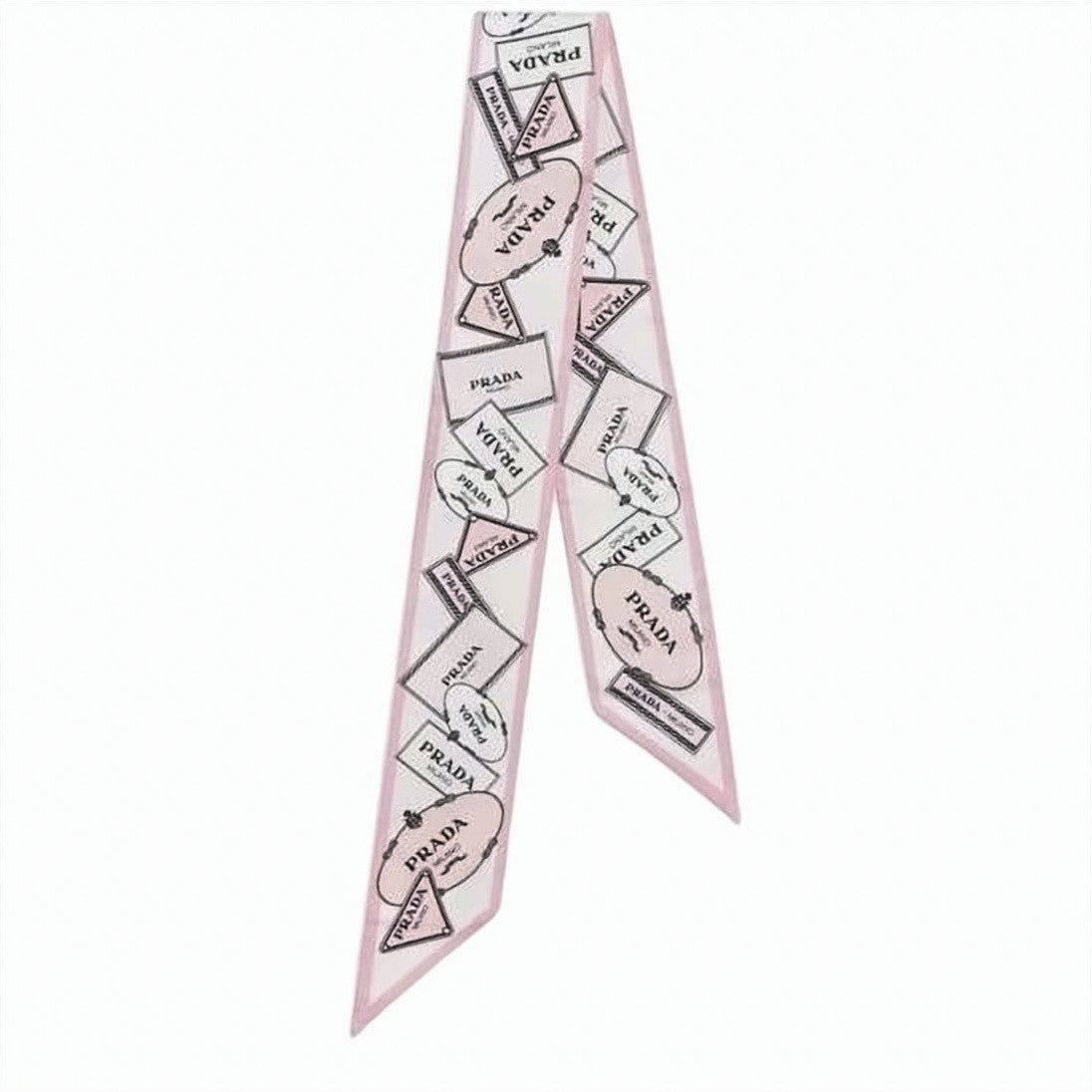 Prada Pointed-End Silk Scarf With Textured Patterns