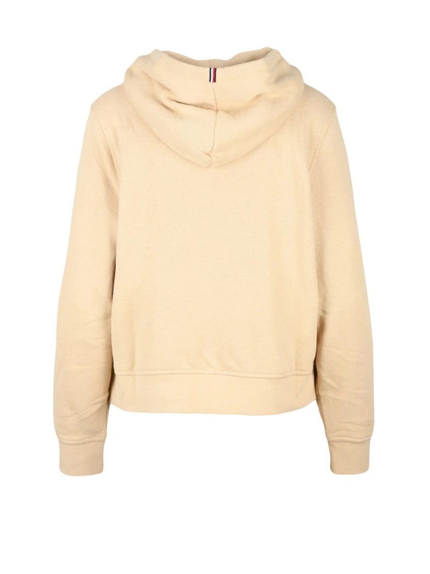 Tommy Hilfiger Beige Cropped Hooded Sweatshirt