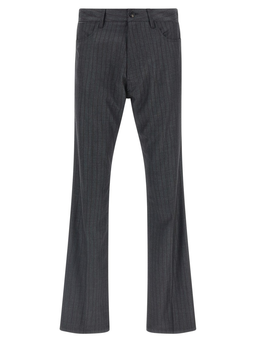 Balenciaga Pinstripe Wool Trousers With Straight Leg Silhouette