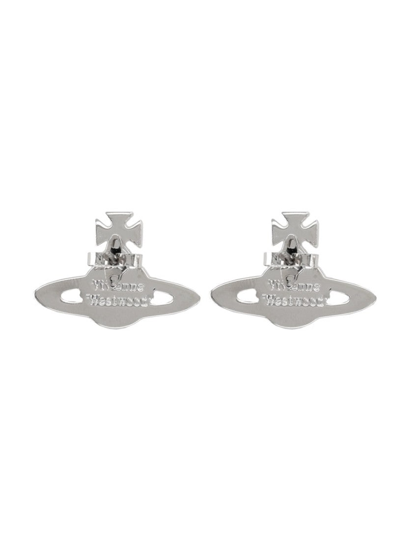 Vivienne Westwood Small Planet-Shaped Stud Earrings With Crystal Accents