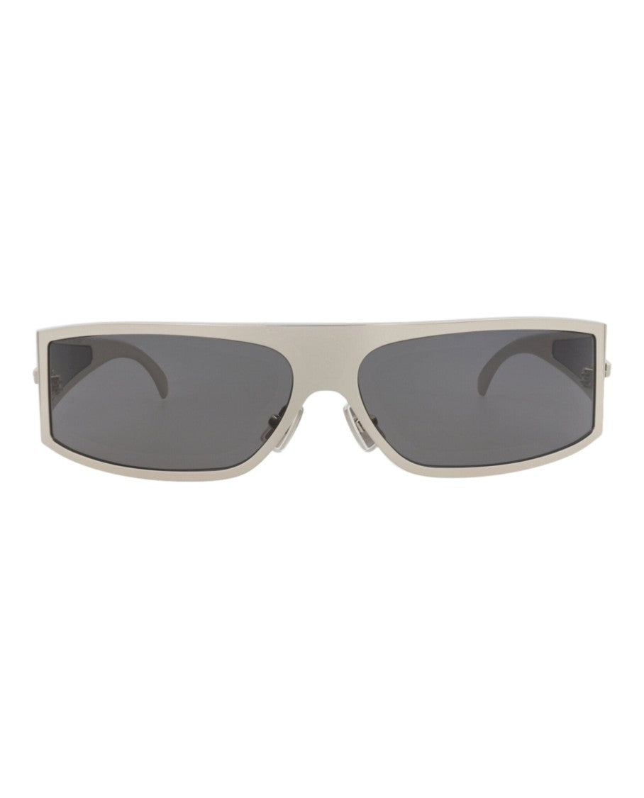 Bottega Veneta Shield-Frame Metal Sunglasses With Adjustable Nose Pads
