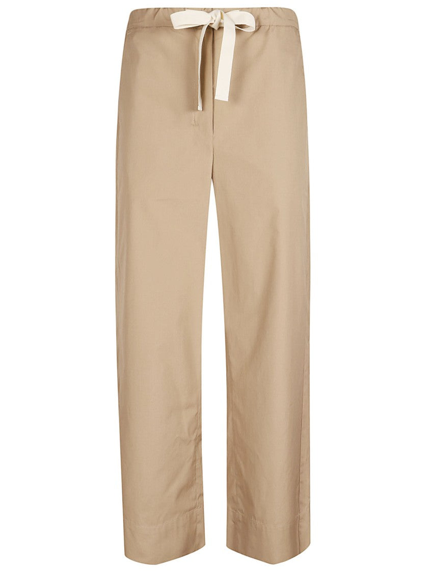 Max Mara Cropped Straight-Leg Trousers With Elastic Waistband And Drawstring