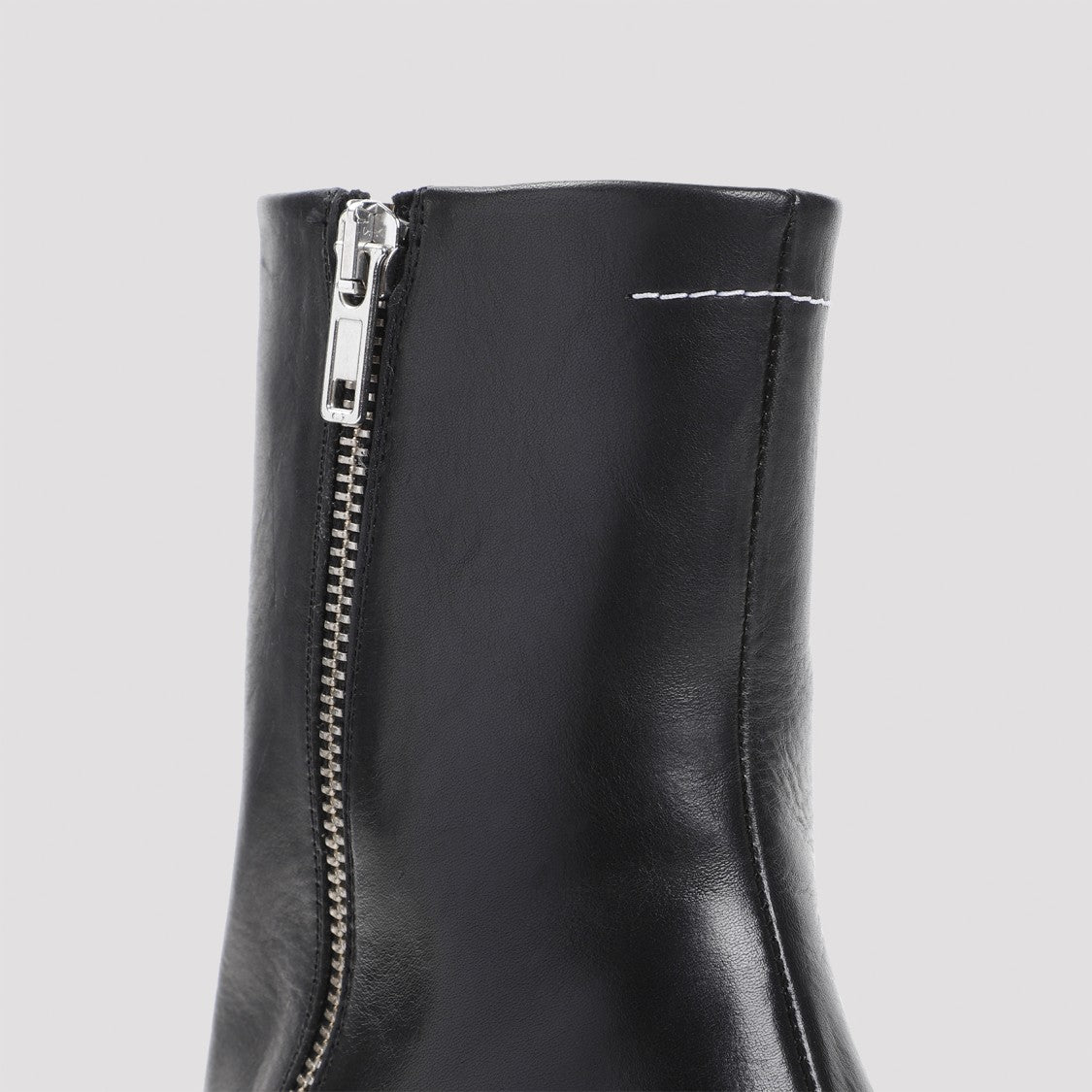 Mm6 By Maison Margiela Black Calf Leather Ankle Boot