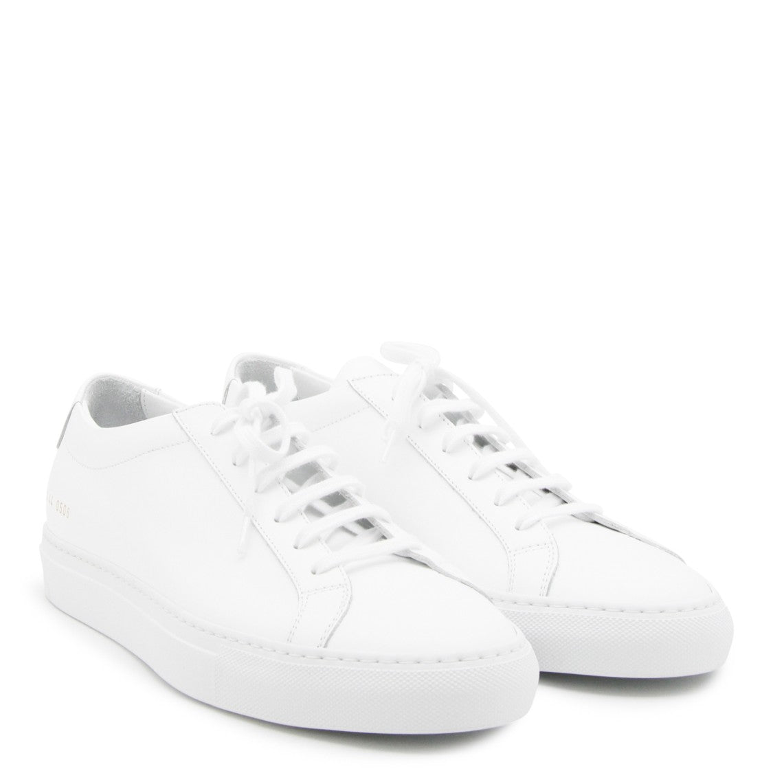 Common Projects Minimalist White Leather Sneakers With Refined Gold Detail