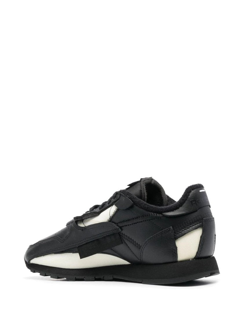 Maison Margiela Low-Profile Sneakers With Leather Panels And Contrasting Overlays