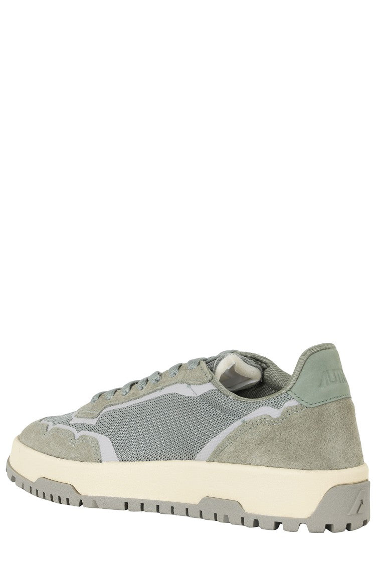 Autry Green Wildplace Side Logo Suede Inserts Leather Sneakers