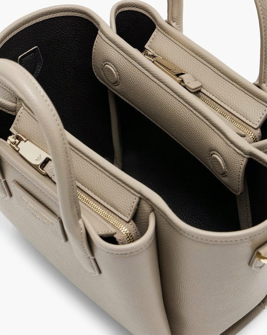 Emporio Armani Panelled Finish Detachable Strap Small Shopper