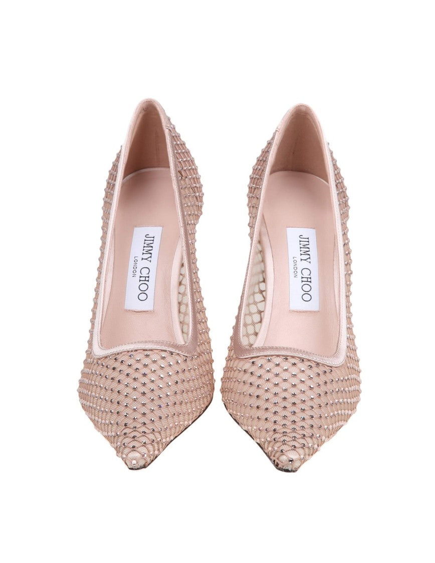 Jimmy Choo Ixia 95 Mesh Pumps With Crystals