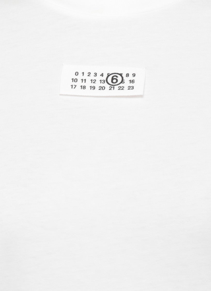Mm6 By Maison Margiela White Logoed Cotton T-Shirt