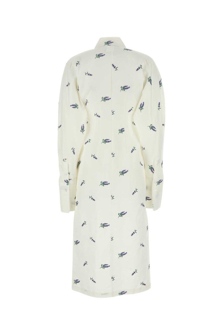 Sportmax Embroidered Linen Blend Briose Shirt Dress
