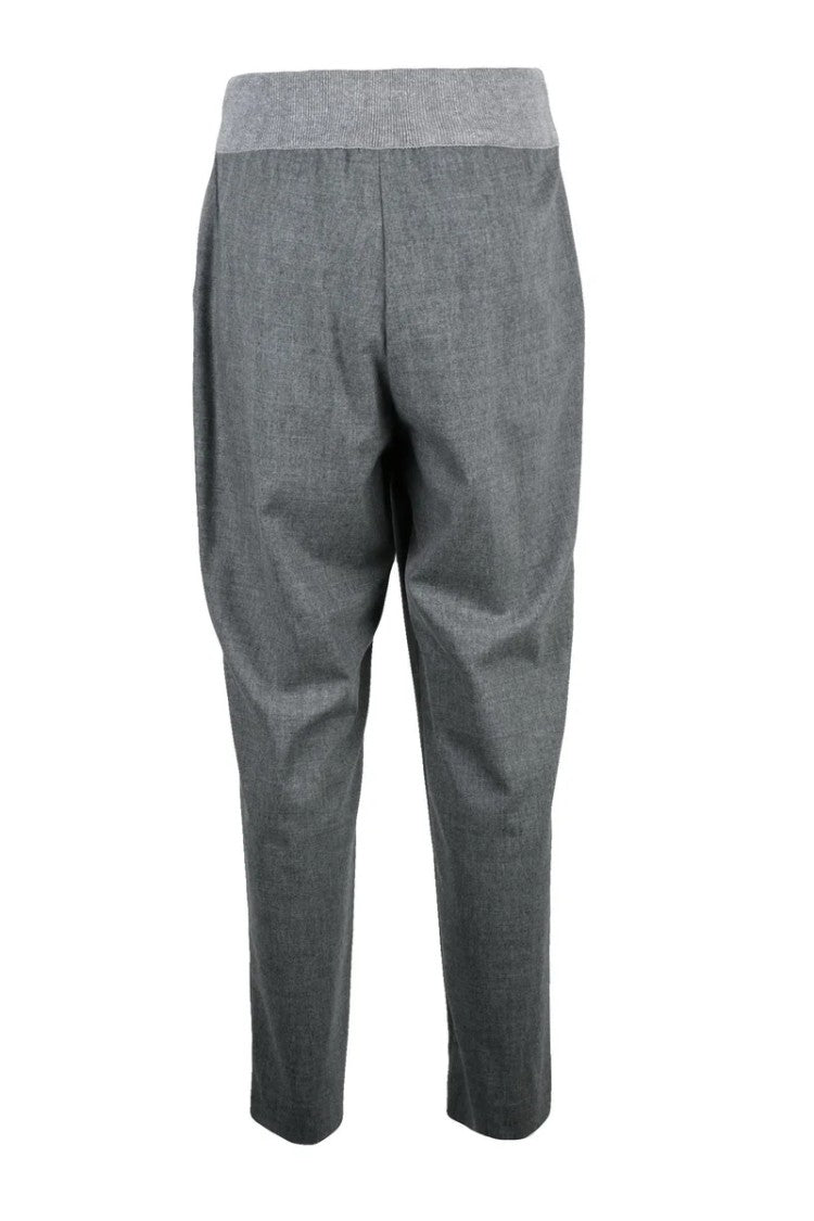 Panicale Grey Stretch Wool Cashmere Pants