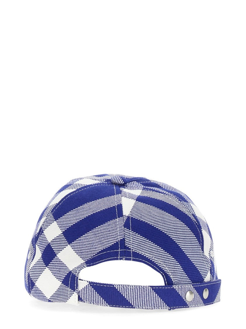 Burberry Tartan Pattern Baseball Cap With Structured Crown