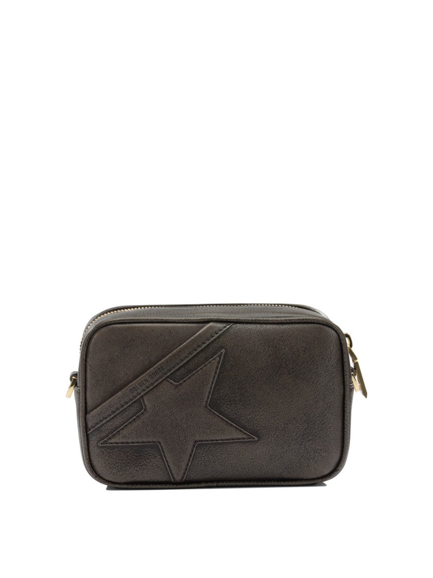 Golden Goose Smooth Leather Clutch With Subtle Embossed Star And Gold-Tone Accents