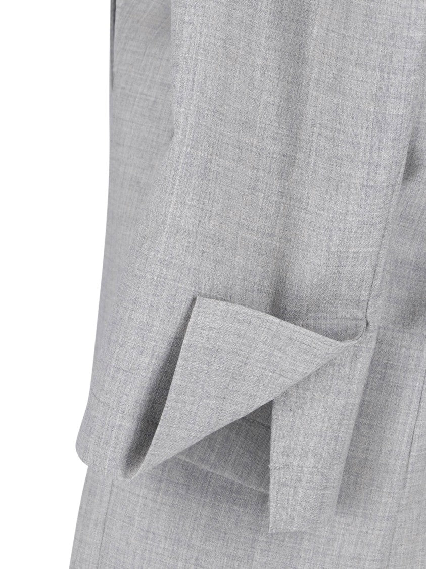 Sa Su Phi Grey High Collar Textured Minimalist Jacket