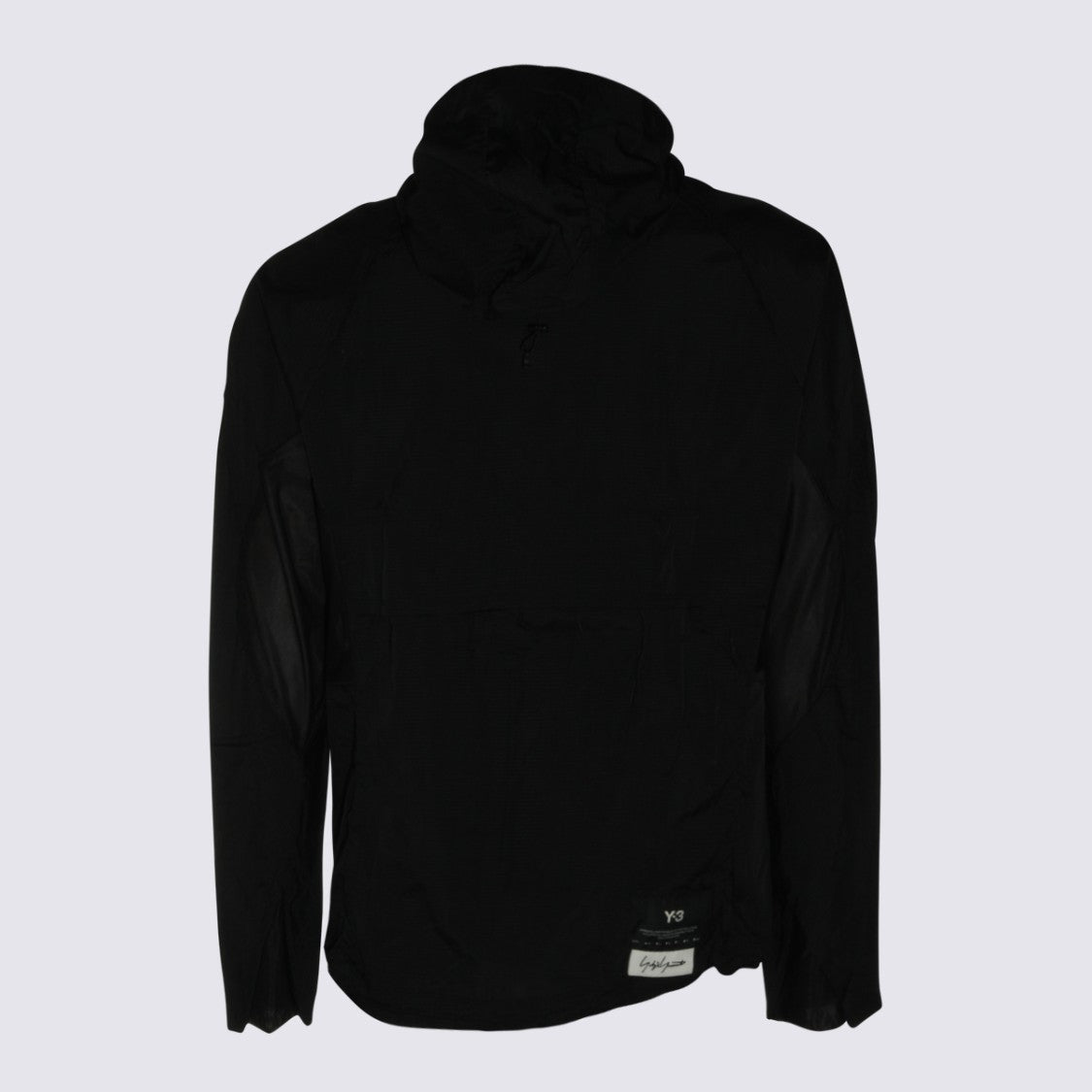 Y-3 Black Jacket With High Collar And Hood