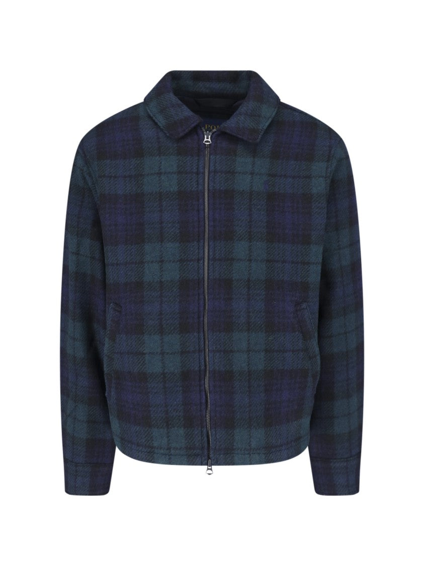 Polo Ralph Lauren Green Plaid Wool-Blend Zip-Front Jacket