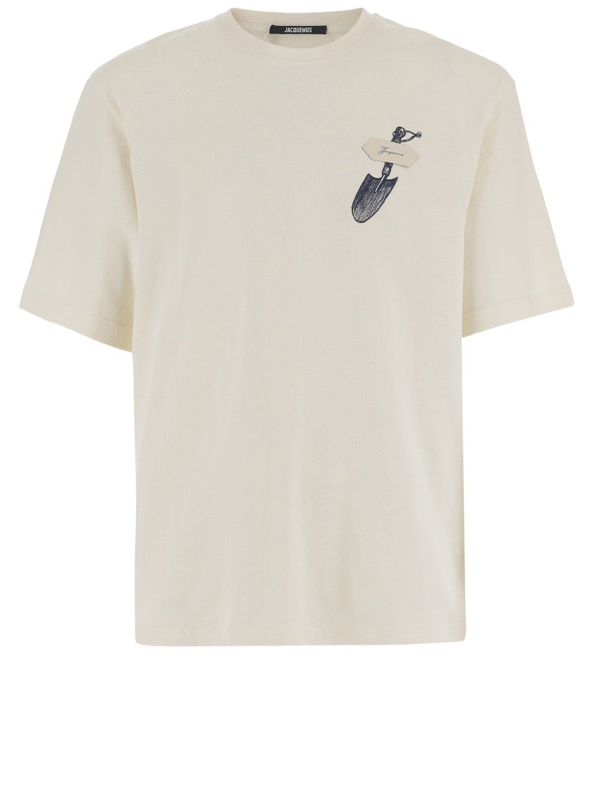 Jacquemus Minimalistic Cotton T-Shirt With Logo Patch