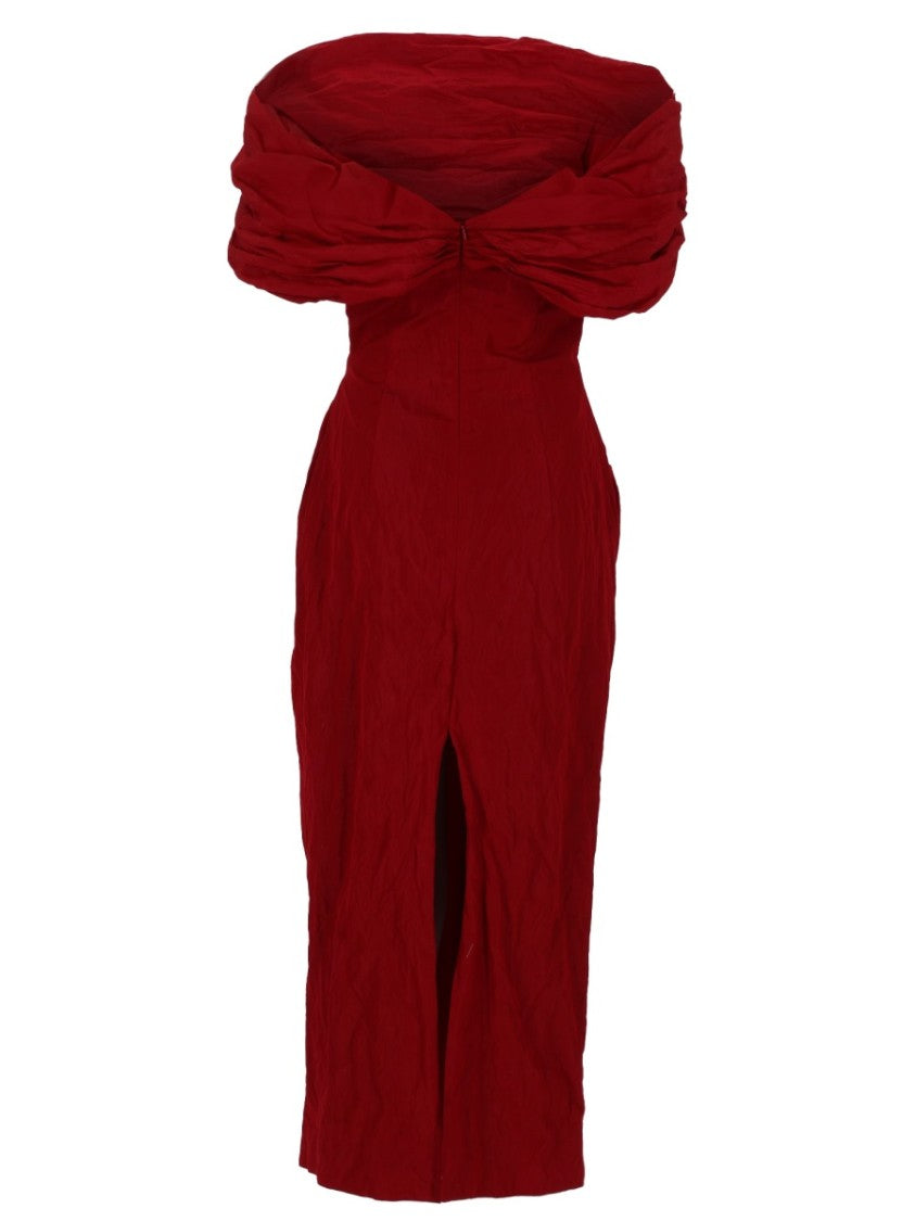 Magda Butrym Off-Shoulder Fitted Cotton-Blend Dress
