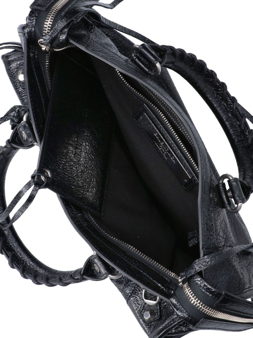 Balenciaga Black Le City Arena Lambskin Leather Small Handbag