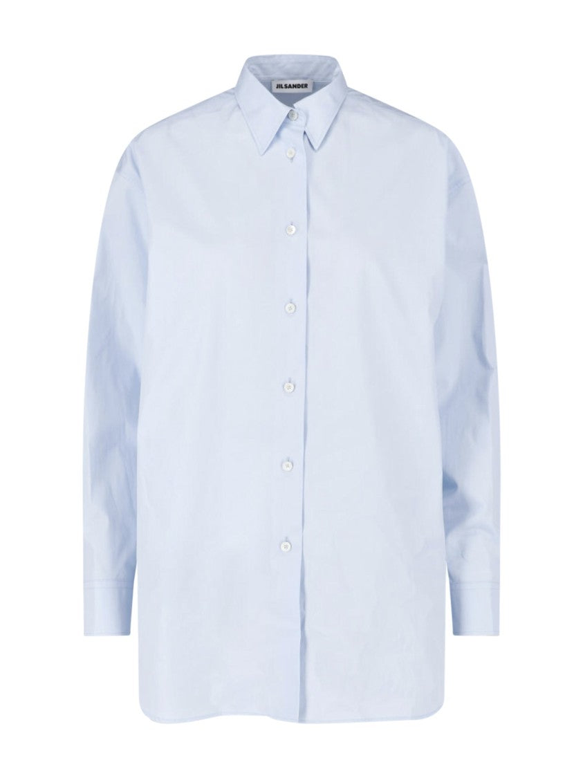 Jil Sander Light Blue Classic Collar Cotton Shirt