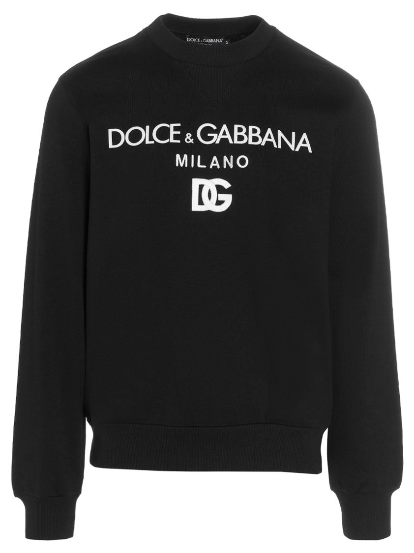 Dolce & Gabbana Iconic Logo Embellished Cotton Sweatshirt