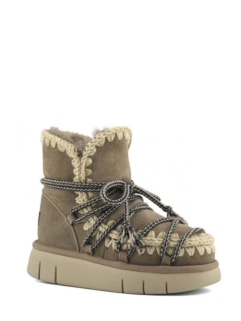 Mou Whipstitch Braided Lace Ankle Boots